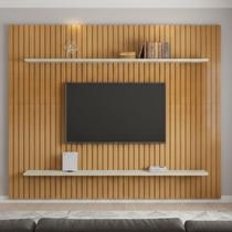 Painel para TV até 75 Polegadas Ripado 100% MDF 220x230cm Marrom Roma