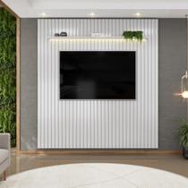 Painel para TV até 75 Polegadas Ripado com LED DJ Móveis Trento 223 Bali - DJ MOVEIS