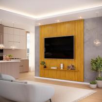 Painel para TV até 75 Polegadas Ripado DJ Móveis Trento 223 Cedro