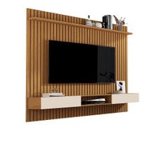 Painel Para TV Até 75 Polegadas Ripado Verdadeiro Vênus 1.8x1.8 Com Nicho Nature/Off White - Giga Móveis