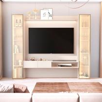 Painel para TV até 75 Polegadas Vidro Reflecta MDF 259cmx219cm Conjunto em com Led e Torres Vitoria Regia YesCasa Bege Off White Painel para TV até 75 Polegadas Vidro Reflecta MDF 259cmx219cm Conjunto em com Led e Torres Vitoria Regia YesCasa Bege Off White