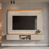 Painel para TV Até 75 Polegadas Zurique 2 Portas Tauari/Off White Brilho - Linea Brasil