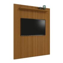 Painel Para Tv Até 75" Ripado 3d Egeo C/ Prateleira Cedro