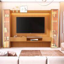 Painel para TV até 84 Polegadas com LED com Vidro Reflecta 100% MDF 305cmx219cm 2 Cristaleiras Porta Vitoria Regia Yescasa Painel para TV até 84 Polegadas com LED com Vidro Reflecta 100% MDF 305cmx219cm 2 Cristaleiras Porta Vitoria Regia Yescasa