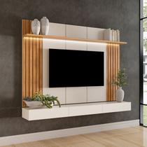 Painel para TV até 84 Polegadas com LED MDF 220cmx150cm Home Supreme Marrom Carvalho Oro/Off White Painel para TV até 84 Polegadas com LED MDF 220cmx150cm Home Supreme Marrom Carvalho Oro/Off White