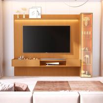 Painel para TV até 84 Polegadas com LED MDF 269cmx219cm Led e Cristaleira Nature Vitoria Regia YesCasa Painel para TV até 84 Polegadas com LED MDF 269cmx219cm Led e Cristaleira Nature Vitoria Regia YesCasa