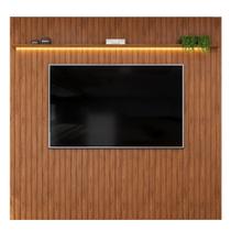Painel Para Tv Até 85 Polegadas 2,50m Ripado Autêntico com Led e Prateleira Montreal Madeirado Painel Para Tv Até 85 Polegadas 2,50m Ripado Autêntico com Led e Prateleira Montreal Madeirado