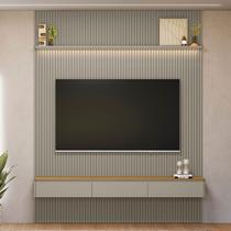Painel para TV Até 85 Polegadas 3 Portas 1 Prateleira Ripado Tauri/Gris Fosco 810010303 - Linea Brasil