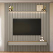 Painel para TV Até 85 Polegadas 3 Portas 1 Prateleira Ripado Tauri/Gris Fosco 810010304 - Linea Brasil