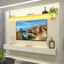 Painel para TV Até 85 Polegadas Nobre 3 Gavetas Ripado 100% Mdf Off White - Gelius Painel para TV Até 85 Polegadas Nobre 3 Gavetas Ripado 100% Mdf Off White - Gelius