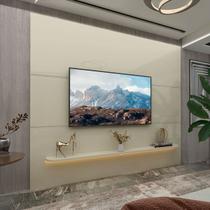 Painel para TV Até 85 Polegadas Royal 1 Prateleira 100% Mdf com Led Off White - Gelius