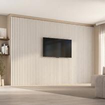 Painel para TV até 86 Polegadas 360CMX230CM Ripado Aruá CabeCasa MadeiraOriginals Off White Painel para TV até 86 Polegadas 360CMX230CM Ripado Aruá CabeCasa MadeiraOriginals Off White