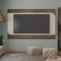 Painel para TV até 86 Polegadas MDF 220cmx136,8cm Suporte Elegance Bege Off White/Pinho Painel para TV até 86 Polegadas MDF 220cmx136,8cm Suporte Elegance Bege Off White/Pinho