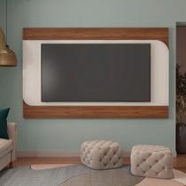 Painel para TV até 86 Polegadas MDF 220cmx136,8cm Suporte Incluso Elegance Artely Marrom Cedro/Off White