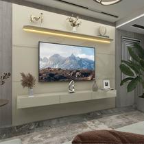 Painel para Tv até 90 Polegadas com Led 1 Prateleira 220cm Royal 100% MDF