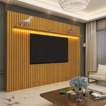 Painel para TV até 90 Polegadas Ripado com LED 230cm 100% MDF Nobre