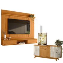 Painel para Tv Aura Cinamomo com Aparador Buffet Mônaco Cinamomo Off White - Madetec Painel para Tv Aura Cinamomo com Aparador Buffet Mônaco Cinamomo Off White - Madetec