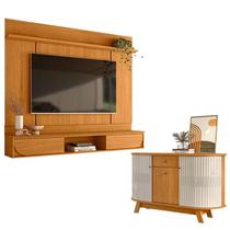 Painel para Tv Aura Cinamomo com Aparador para Sala Buffet Monza Cinamomo Off White - Madetec Painel para Tv Aura Cinamomo com Aparador para Sala Buffet Monza Cinamomo Off White - Madetec