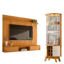Painel para Tv Aura Cinamomo com Cristaleira Marina Cinamomo Off White - Madetec Painel para Tv Aura Cinamomo com Cristaleira Marina Cinamomo Off White - Madetec