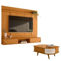 Painel para Tv Aura Cinamomo com Mesa de Centro Indianápolis Cinamomo Off White - Madetec