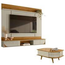 Painel para Tv Aura com Mesa de Centro Indianápolis Cumaru Opala - Madetec