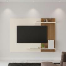 Painel para TV com Detalhe Ripado 135cm MDP Off White de Casa