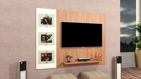 Painel para TV de até 40' Star 12 com Porta Retrato - Off White com Freijó - Lojas BRF