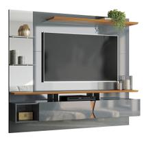 Painel Para Tv De Até 55 2 Portas Illume Cinza Perolizado-tauari Toque Bp