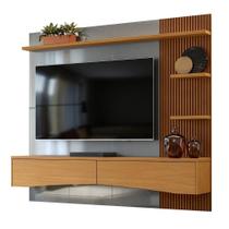 Painel Para Tv De Até 65 2 Gavetas Elise Cinza Perolizado-tauari Ripado Painel Para Tv De Até 65 2 Gavetas Elise Cinza Perolizado-tauari Ripado