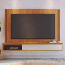 Painel para TV Duda 75" 180CM MDF Ripado LED Freijó Off White D'Rossi Painel para TV Duda 75" 180CM MDF Ripado LED Freijó Off White D'Rossi