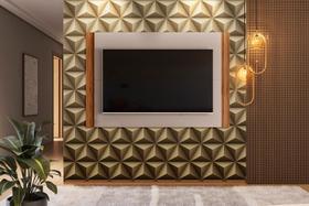 Painel para TV Extensivo Fresno Grigio Fosco/Cinamomo Mel Painel para TV Extensivo Fresno Grigio Fosco/Cinamomo Mel