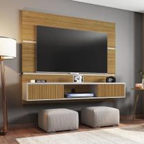 Painel para TV Formoso Cinomomo Off White Efeito Ripado Painel para TV Formoso Cinomomo Off White Efeito Ripado