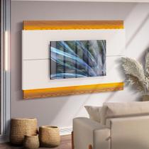 Painel Para Tv Grande Até 60 Polegadas Com Led Off White Freijó Sulon Shop Jm