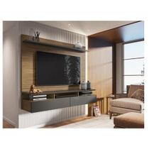 Painel Para Tv Home Suspenso Ambiente Noruega Freijó Grafite Perolizado - Móveis Leão