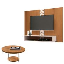 Painel Para Tv Home Suspenso Form Com Mesa De Centro Sky Cinamomo Off White - Hb Móveis Painel Para Tv Home Suspenso Form Com Mesa De Centro Sky Cinamomo Off White - Hb Móveis