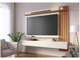 Painel Para Tv Home Suspenso Juriti 1.8 Off White Matte Freijó - Colibri