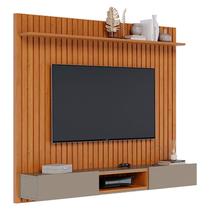 Painel para TV Home Suspenso Ripado Loft 1.8 Nature Gianduia - Imcal Painel para TV Home Suspenso Ripado Loft 1.8 Nature Gianduia - Imcal