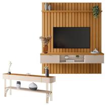 Painel para TV Home Suspenso Ripado You Illusion 1.8 com Aparador Vivant Off White - HB Móveis