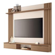 Painel para TV Home Suspenso Solus Castanho Off White HB Móveis
