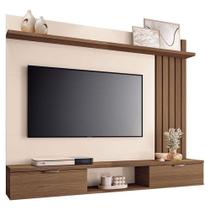 Painel Para Tv Lets Castanho Off White - Hb Móveis