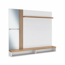 Painel Para TV Monaco 160cm Branco Noce Arte Cas Painel Para TV Monaco 160cm Branco Noce Arte Cas