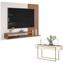 Painel para Tv Nando Freijó Off White e Aparador Pilar Off White DJ Móveis