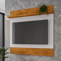Painel para TV para TV Até 55 Polegadas Eufrates 1 Prateleira Naturalle/Off White - Pnr Móveis