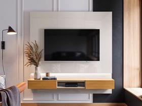 Painel para TV Paris 1.80 Off White Perolizado/Tauri Lukalian