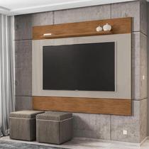 Painel para tv quasar 1,35 casa d off white/cedro