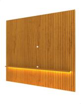 Painel para TV Ripado com Led Serena 230 cm Sala Madeira Painel para TV Ripado com Led Serena 230 cm Sala Madeira