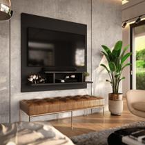 Painel para TV Smart 32 Polegadas com Nicho Prateleira Sala Quarto Reilly - Preto