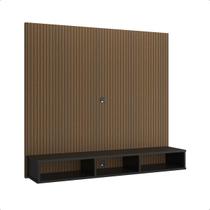 Painel para Tv Smart 50 Polegadas Slim com Nichos e Prateleira Preto/Ripado - BP Loja Online