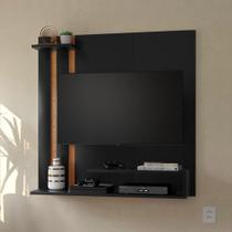Painel Para Tv Smart até 32 Polegadas Com Prateleira Quarto Sala - Preto/ Nature - RPM Móveis