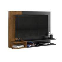 Painel Para TV Smart Plus Até 50 Polegadas Com Nichos Alto Brilho Milão Preto-Nature - Quality Móveis